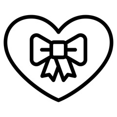 Sticker - heart with bow icon