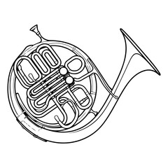 Wall Mural - French horn icon. Outline illustration of french horn vector icon for web