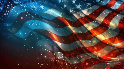 Wall Mural - American Flag Abstract Background