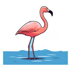 Wall Mural - Flamingo in the water of a flamingo.