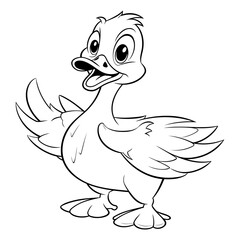 Wall Mural - Duck - Coloring book for kids. Cartoon style vector illustration.