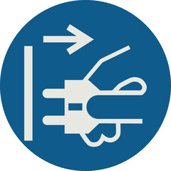 Wall Mural - OBLIGATION SIGN PICTOGRAM, DISCONNECT MAINS PLUG FROM ELECTRICAL OUTLET ISO 7010 - M006.eps