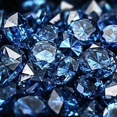 Beautiful background of blue diamonds or gemstones