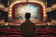 Expressive Actor man theater stage. Role empty. Generate Ai