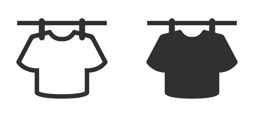 Hanging shirt dry area icon sign vector illustration