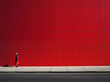 Fototapeta Sawanna - red wall and a girl