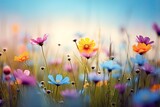 Fototapeta Boho - Summer meadow flowers,