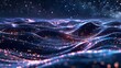 blue Glowing Waves through Cosmic Space