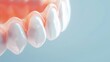 A minimalist image showcasing transparent dental braces on teeth, symbolizing modern orthodontic treatment and dental care