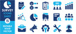 © Parbat - Survey icon set. Containing feedback, opinion, questionnaire, poll, research and so on. Flat vector icon set related to survey.