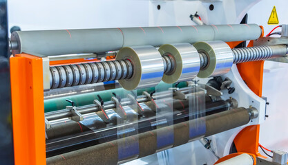 Wall Mural - Laminating and rewinding kind of protective film machine with clamping rollers automatic edge banding