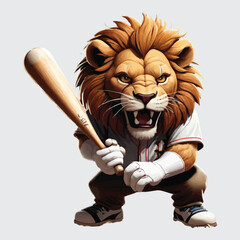 Poster - lion playing baseball vector isolated