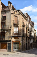 Wall Mural - Old street view of the medieval catalan town of Solsona in Catalonia, spain