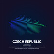simple line art map of Czech Republic. Creative Czech Republic map logotype vector illustration on dark background. Czech Republic logo vector design template - EPS 10