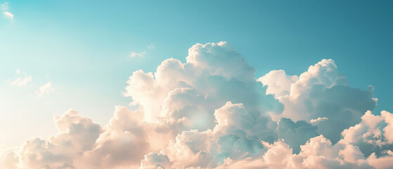 Wall Mural - The sky is blue with a few clouds scattered throughout