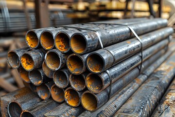 Stack of Steel Pipes