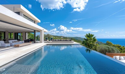 Wall Mural - Modern luxury laconic mediterranean style house with pool