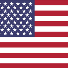 Wall Mural - United States of America flag - solid flat vector square with sharp corners.