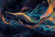 Eternal Dance of the Cosmic Whales - Abstract Digital Painting of Space and Underwater Fantasy
