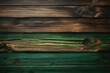 Green and brown painted dark dirty look wood wall wooden plank board texture background with grains and structures