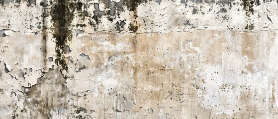  A photo of a wall with peeling paint, two clocks on top and bottom