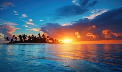 Wall Mural - Sunset in the Maldives