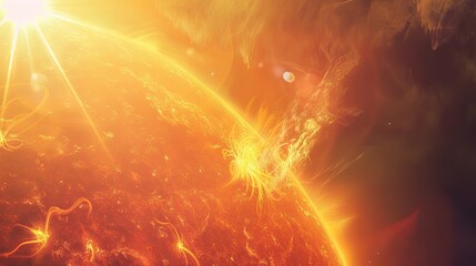 Poster - Solar Flare Sun. Generative AI