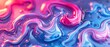  A blue liquid swirls with pink and purple on a blue-pink backdrop in this close-up photo