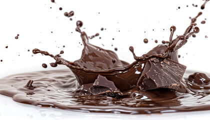 Poster - splash and splash of dark chocolate isolated