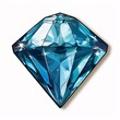 a blue diamond with a white background