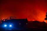 Fototapeta Sport - Forest fires in the prefecture of Evros in northern Greece in the biggest fire ever in Europe