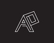 initial letter AP modern  logo design template
