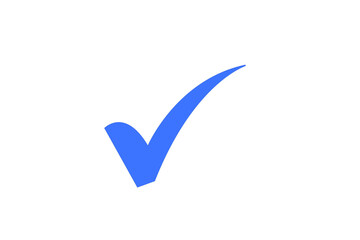 Wall Mural - blue check mark icon transparent background online payment sent icon concept, transparent background