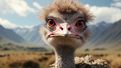 Wall Mural - ostrich in a close view 