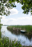 Fototapeta  - Wędkarska łódka nad jeziorem, Zachodnipomorskie Polska 