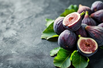 Canvas Print - Juicy Fresh figs background. Nutrition vitamin. Generate Ai