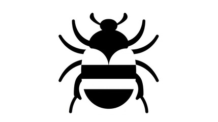 Wall Mural - a black and white image of a bug on a white background with a shadow of a bug on the back of the bug.