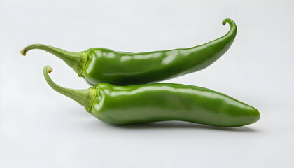 Wall Mural - Green pepper isolated on white background