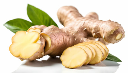 Wall Mural - fresh ginger isolated on white background