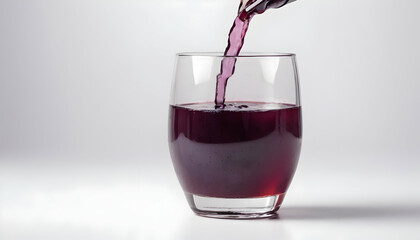 Wall Mural - glass of grape juice on a white background