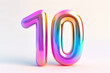 © Oksana - Glossy holographic number 10 ten one isolated on white background