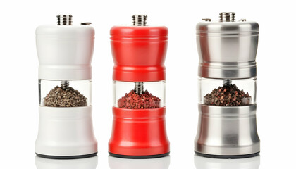 Wall Mural - pepper grinders isolated on white