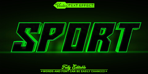 Poster - Green Sport Vector Editable Text Effect Template