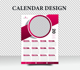 Wall Mural - The vector-formatted Calander 2024 template design