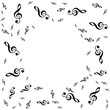 Special musical frame of treble clefs on white background