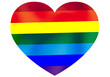 Pride concept, multicolored heart on white background