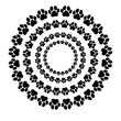 paw circular premium pattern on white background	