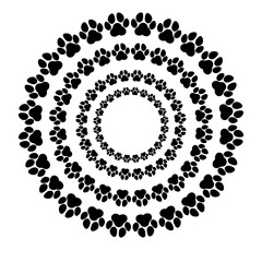 Wall Mural - paw circular premium pattern on white background