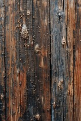 Canvas Print - A close up of a piece of wood with holes. Suitable for backgrounds and textures