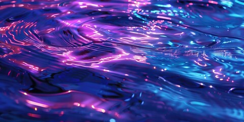 Wall Mural - Close-up of blue and purple water surface, suitable for backgrounds